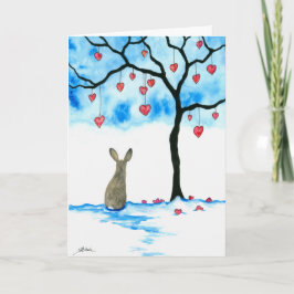 Cartão De Festividades Winter Wonder Rabbits Valentine Card by Bihrle
