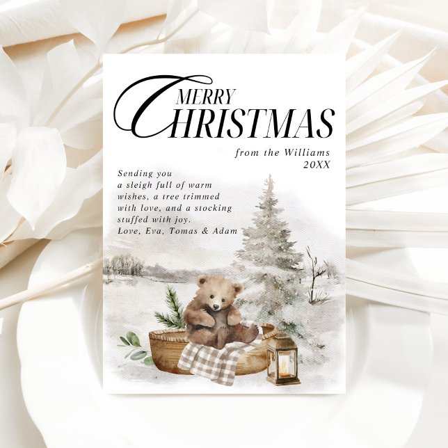 Cartão De Festividades Winter Wonderla Forest Feliz Natal (Criador carregado)