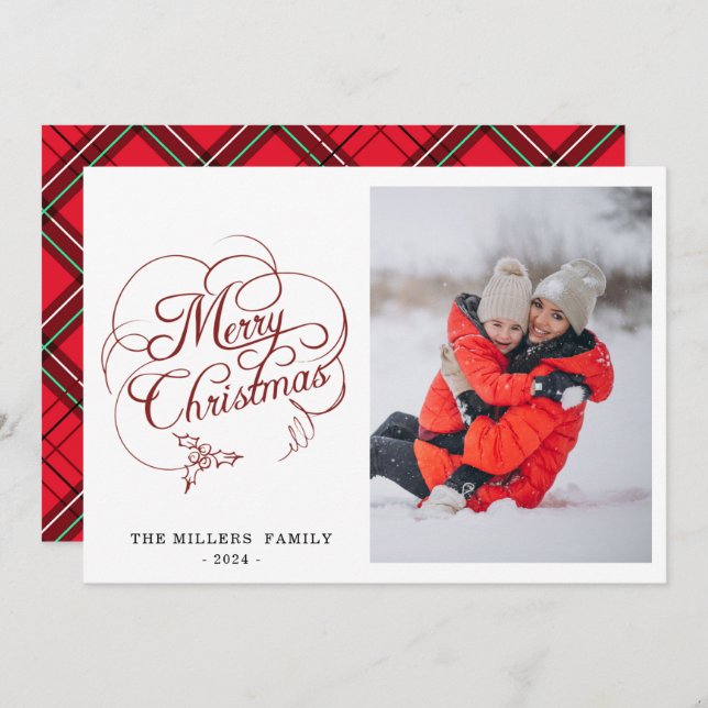 Cartão De Festividades Winter Wonderland Merry Christmas Photo (Frente/Verso)
