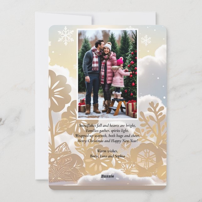 Cartão De Festividades Winter Wonderland Photo Holiday Card (Verso)