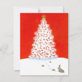 Cartão De Festividades Winter Wonders Holiday Christmas Rabbit by Bihrle