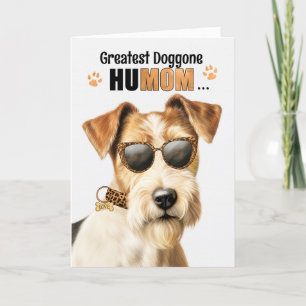 Cartão De Festividades Wire Fox Terrier Melhor HuMÃE Já Mãe Dia das Mães