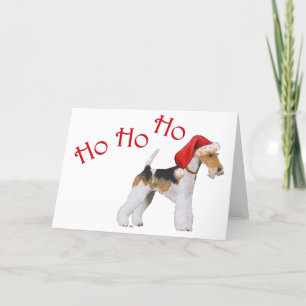 Cartão De Festividades Wire Fox Terrier Natal