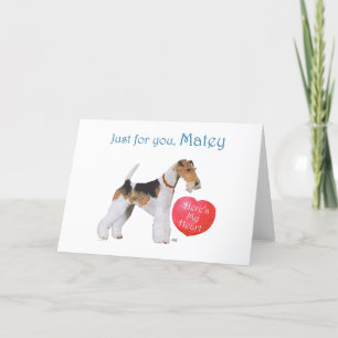 Cartão De Festividades Wire Fox Terrier no Dia dos Namorados