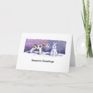 Cartão De Festividades Wire Fox Winter Card with white envelope