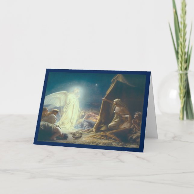 Cartão De Festividades Wise Men And Angels Painting Custom Greetings Card (Frente)