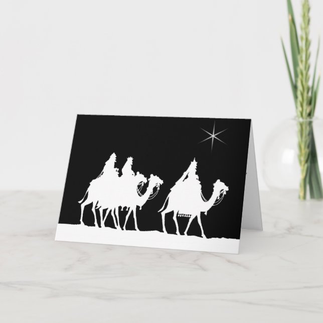 Cartão De Festividades Wise Men Large Print Christmas Card (Frente)