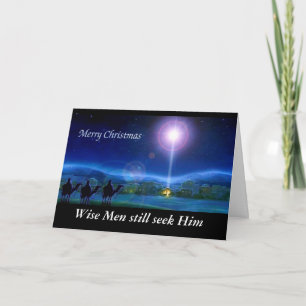 Cartão De Festividades Wise men still seek Him Christmas Greeting Card