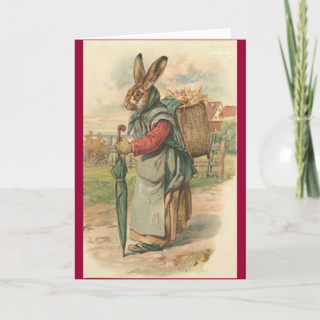 Cartão De Festividades Wise Rabbit Easter Card (Frente)