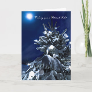Cartão De Festividades Wishing you a Blessed Yule Greeting Card