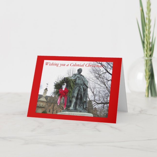 Cartão De Festividades Wishing you a Colonial Christmas (Frente)
