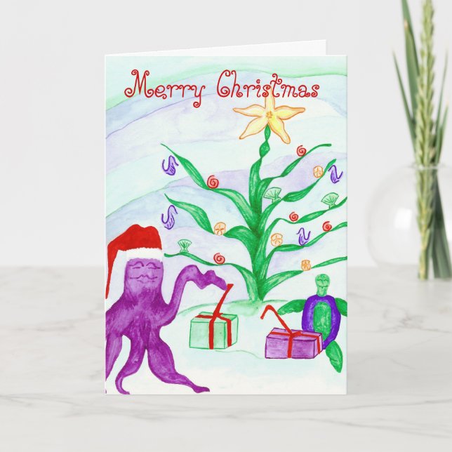 Cartão De Festividades Wishing you a Merry Christmas Card (Frente)