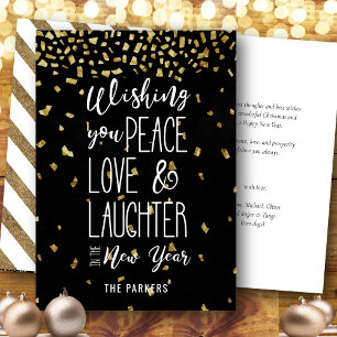 Cartão De Festividades Wishing You Peace Love Laughter In The New Year  