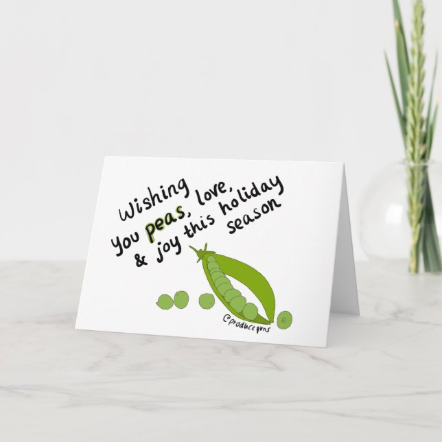 Cartão De Festividades Wishing you peas, love, and joy! (Frente)