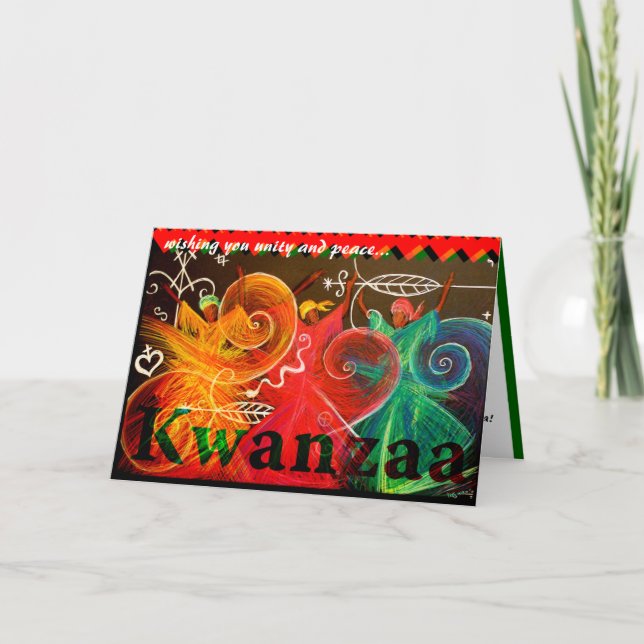 Cartão De Festividades wishing you unity and peace... Kwanzaa (Frente)