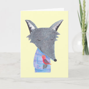 Cartão De Festividades Wolf Bird Sweet Eu Amo Você Namorados Card
