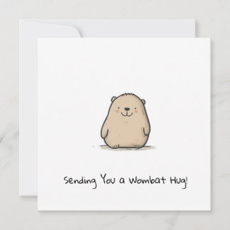 Cartão De Festividades Wombat Adorable Watercolor Personalizável