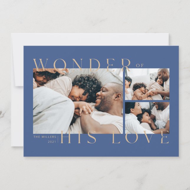 Cartão De Festividades Wonder of His Love Christmas Card (Frente)