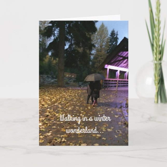 Cartão De Festividades Wonderland de inverno Saudação de Natal (Frente)