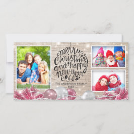 Cartão De Festividades Wood Felry Christmas Feliz ano novo Saudação Foto