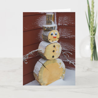 Cartão De Festividades Wood snowman Holiday Card