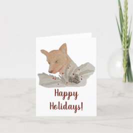 Cartão De Festividades Woodcolor Woodland Fox Natal
