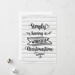 Cartão De Festividades Wooden simplesmente tendo um maravilhoso Natal
