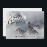 Cartão De Festividades Woodlands Wolves Winter Felry Natal Feriado C<br><div class="desc">Os lobos das florestas uivando nos cartões de natal de Natal alegres de inverno,  com um tipo de roteiro.</div>