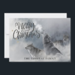 Cartão De Festividades Woodlands Wolves Winter Felry Natal Feriado C<br><div class="desc">Os lobos das florestas uivando nos cartões de natal de Natal alegres de inverno,  com um tipo de roteiro.</div>