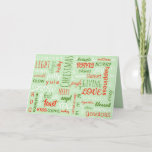 Cartão De Festividades Word Collage Holiday Card<br><div class="desc">Customizable word collage holiday card.</div>