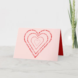 Cartão De Festividades Word Heart Love /Your Text