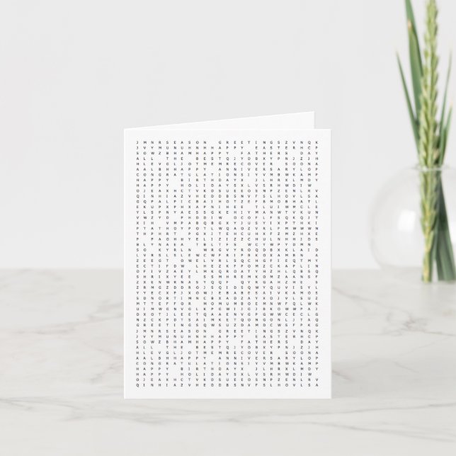 Cartão De Festividades Word Search Puzzle All Purpose Greeting Card 1 (Frente)