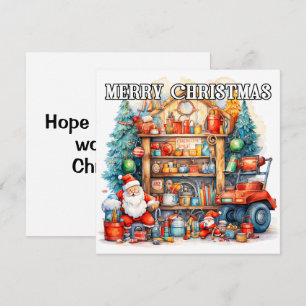 Cartão De Festividades Workshop de papais noeis Feliz Natal