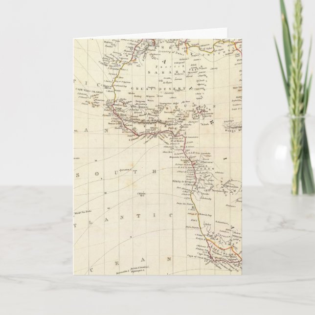 Cartão De Festividades World, gnomonic proj I Africa and south Europe (Frente)