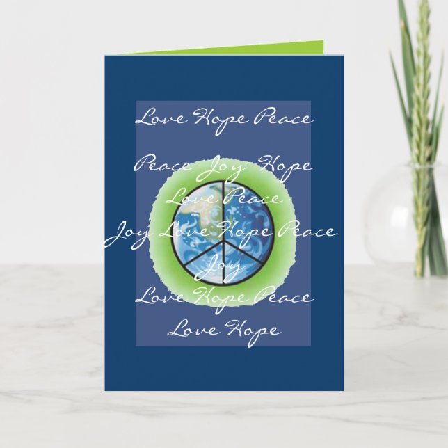 Cartão De Festividades World Hope for Peace and Love Christmas Card (Frente)