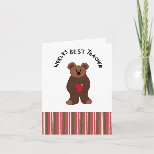 Cartão De Festividades Worlds Best Teacher (Frente)