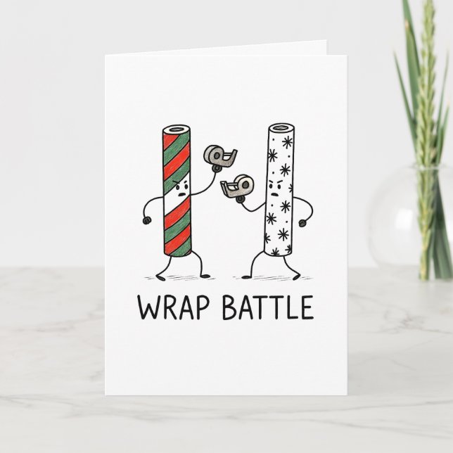 Cartão De Festividades Wrap Battle - Funny Christmas Card (Frente)
