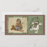 Cartão De Festividades Wynter Blessin's Snowman Photo Card<br><div class="desc">Wynter Blessin's Snowman Photo Card</div>