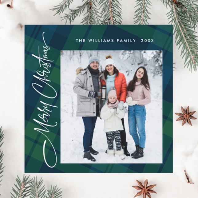 Cartão De Festividades Xadrez 2 Fotografia do Tartan no Natal (Criador carregado)