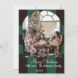 Cartão De Festividades Xadrez de búfalo verde