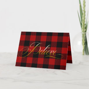 Cartão De Festividades Xadrez de búfalos de Natal