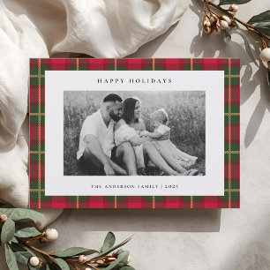 Cartão De Festividades Xadrez de Natal Foto de Família de Dois Lados