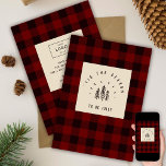 Cartão De Festividades Xadrez Moderna Vintage Logotipo vermelho Business<br><div class="desc">Enviando vibrações quentes para nossos clientes e clientes! 🎄 Personalize suas saudações e logotipo com nosso Cartão de Árvores de Vintagem da Xadrez Vermelha Retroativa. Vamos comemora a temporada juntos! 🎉 #BusinessHolidayCard</div>