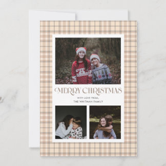 Cartão De Festividades Xadrez Neutro com Múltiplas Fotos