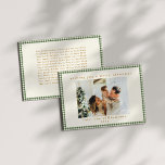 Cartão De Festividades Xadrez Verde Gingham Carta Fotográfica Personaliza<br><div class="desc">Cartão de Férias de Natal Personalizado para Xadrez Gingham Verde e Bonito com Carta Personalizada Opcional no Verso</div>