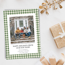 Cartão De Festividades Xadrez Verde Nova Casa Mudando Natal Foto