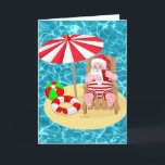 Cartão De Festividades xmas Beach santa claus<br><div class="desc">"xmas Beach santa claus ", "Beach santa claus""christmas july" "tropical santa claus" "florida santa claus" "Island santa claus""california santa claus""férias santa claus""hawaii santa claus", bola de praia, natal, christmas engraçados, areia, papais noeis santa claus, tropical, férias, xmas, papais noeis da califórnia, papais noeis da florida, papais noeis do hawaii, ,...</div>