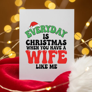 Cartão De Festividades Xmas Card for Husband Funny From Wife