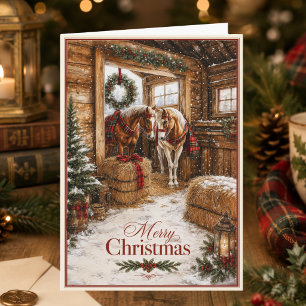 Cartão De Festividades Xmas Cavalo Xadrez Tartan País