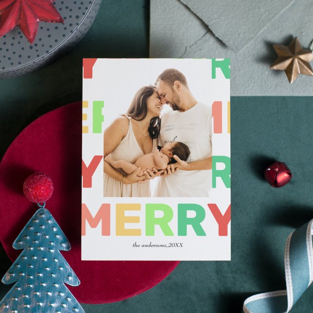 Cartão De Festividades Xmas de Fotografias Personalizadas de Feliz Brilha (Criador carregado)